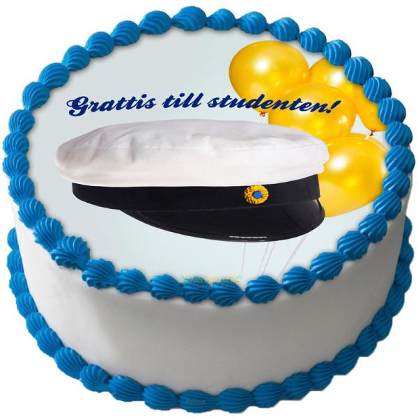 Grattis till Studenten Tårtbild Sockerpasta