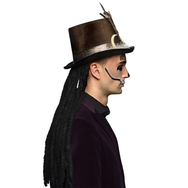 Hög Hatt Voodoo med Hår Brun