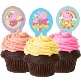 Ätbara Cupcake Dekorationer Greta Gris 20-pack