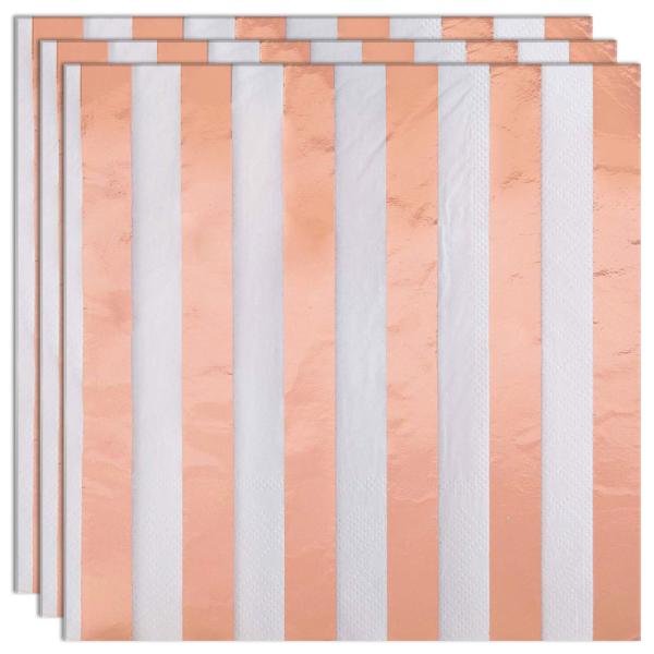 Randiga Servetter Roséguld