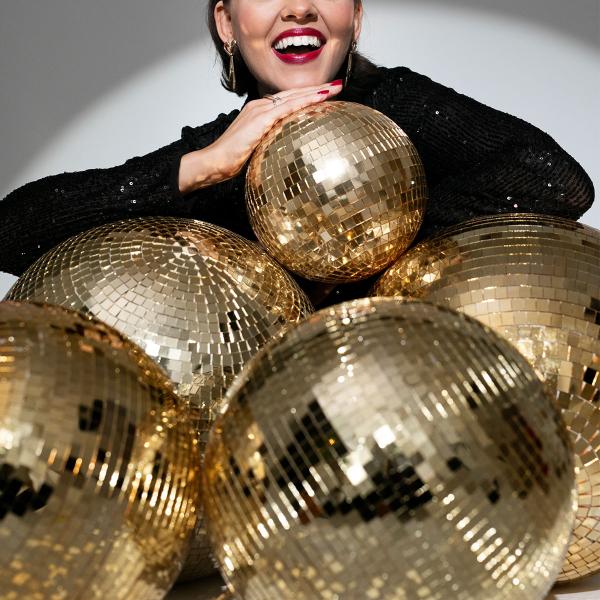 Hängande Discokula Champagneguld 20 cm