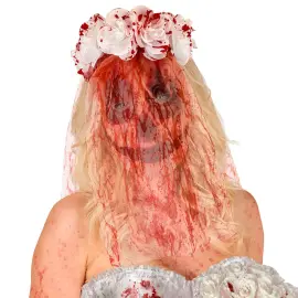 Mask Blodig Brud med Blommor & Sl&ouml;ja
