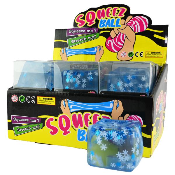 Stressboll Snöflingor Kub 5 cm