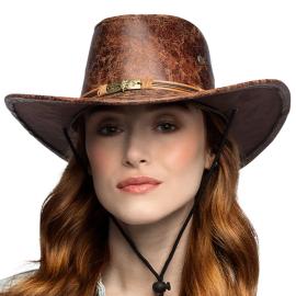 L&auml;der Cowboyhatt Brun