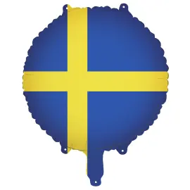 Folieballong Svenska Flaggan Rund 35 cm