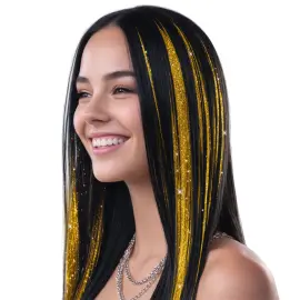 H&aring;rslingor Glitter Guld