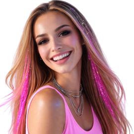 H&aring;rslingor Glitter Rosa