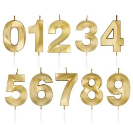 Sifferljus Metallic Guld 6 cm