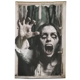 F&ouml;nsterdekoration Halloween Skr&auml;ckkvinna