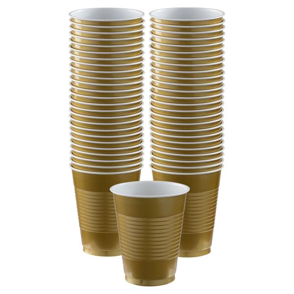 Guld Plastmuggar 50-pack