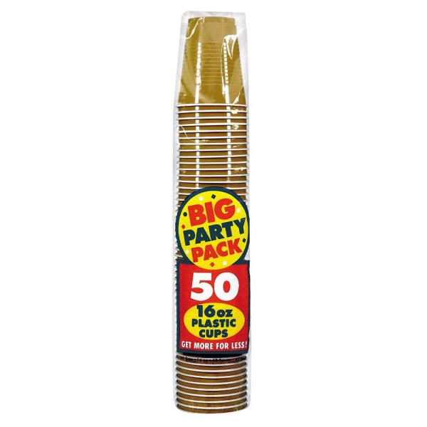 Guld Plastmuggar 50-pack