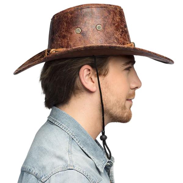 Läder Cowboyhatt Brun