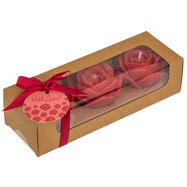 Stearinljus Röda Rosor 3-pack