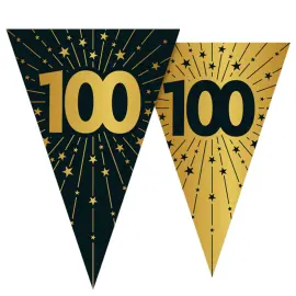 Vimpelgirlang med Stj&auml;rnor & Siffran 100