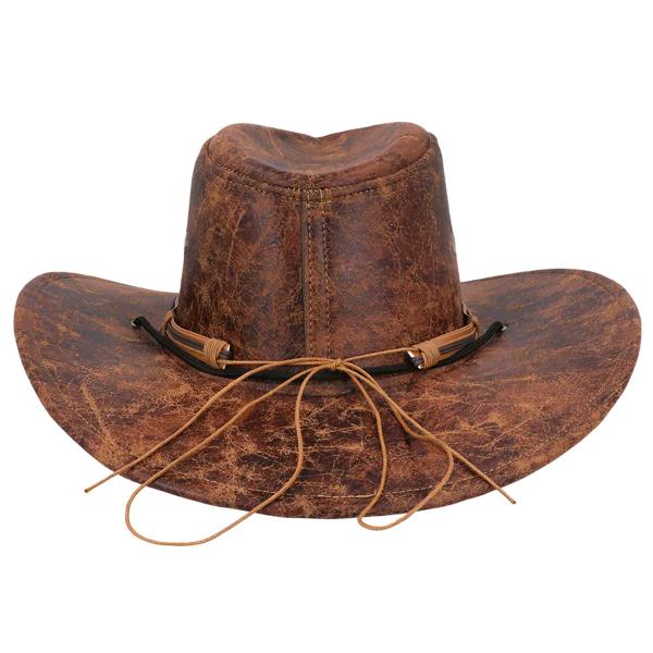 Läder Cowboyhatt Brun