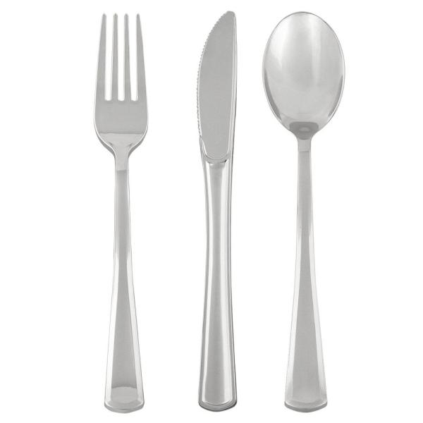 Metalliserade Plastbestick Silver