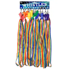 Visselpipor Regnb&aring;ge med Band 12-pack