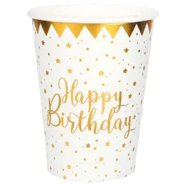 Pappmuggar Happy Birthday Stjärnor