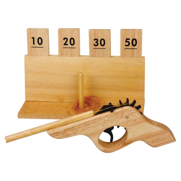 Gummisnoddspistol med Skottavla