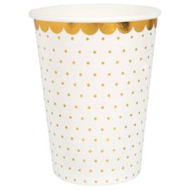 Pappmuggar Prickar Vit & Guld
