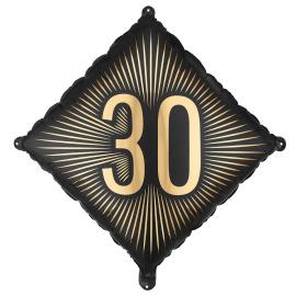Folieballong 30 Svart/Guld 46 cm