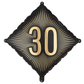 Folieballong 30 Svart/Guld 46 cm