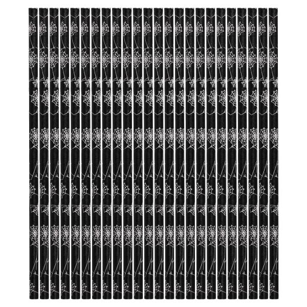 Halloween Sugrör med Spindelnät 24-pack
