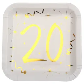 Papptallrikar 20 År Sparkle