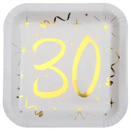 Papptallrikar 30 År Sparkle