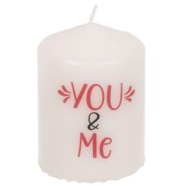 Vitt Blockljus You & Me