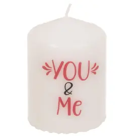 Vitt Blockljus You & Me