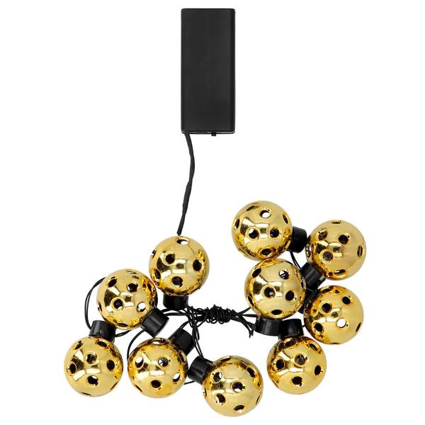 LED Ljusslinga med Bollar Guld 1,4 m
