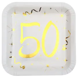 Papptallrikar 50 År Sparkle