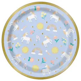 Enh&ouml;rning Papperstallrikar Bl&aring; 22 cm 8-pack