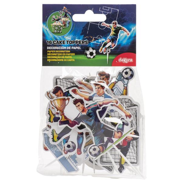 Cake Toppers Fotboll 10 cm 16-pack