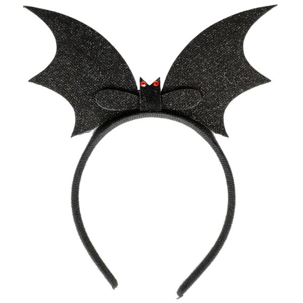 Diadem med Fladdermus Svart