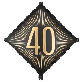 Folieballong 40 Svart/Guld 46 cm