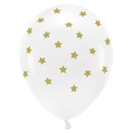 Vita Ballonger med Guldstjärnor
