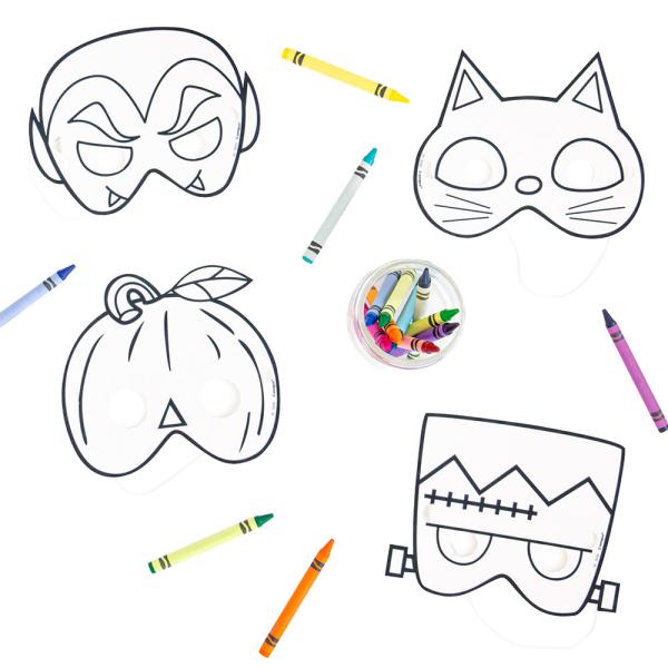 Halloweenmasker Att Färglägga Barn