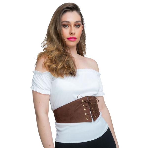 Korsettbälte Brun Fuskmocka