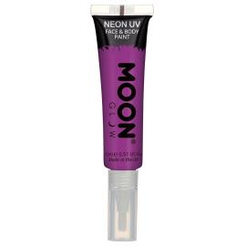 Moon Glow Neon UV Kropp- & Ansiktsfärg med Borste Intensiv Lila
