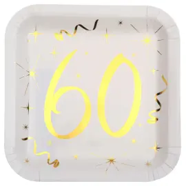 Papptallrikar 60 År Sparkle
