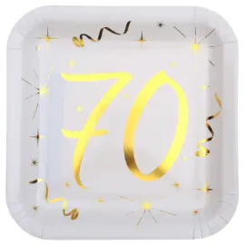 Papptallrikar 70 År Sparkle