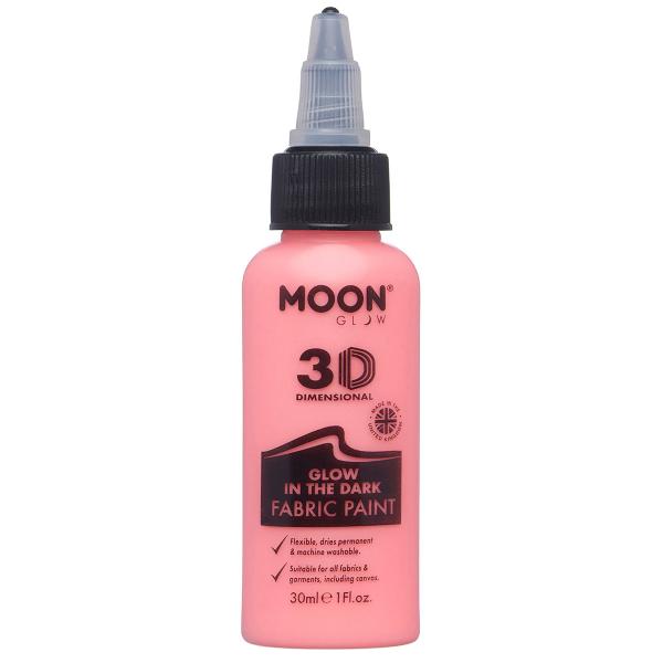 Moon Glow Självlysande Textilfärg Röd 30 ml