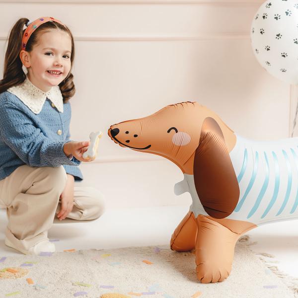 Gående Dachshund Folieballong & Hundkort