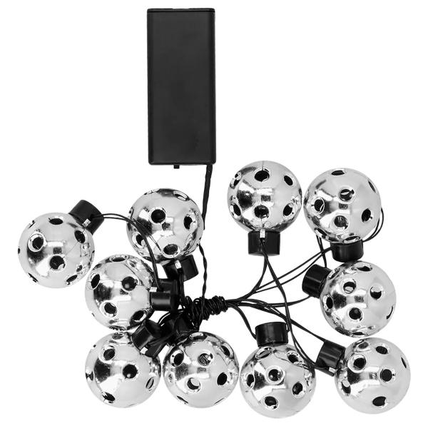 LED Ljusslinga med Bollar Silver 1,4 m