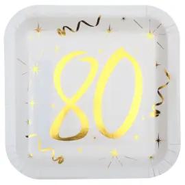 Papptallrikar 80 År Sparkle