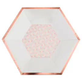 Papptallrikar Art Deco Roseguld