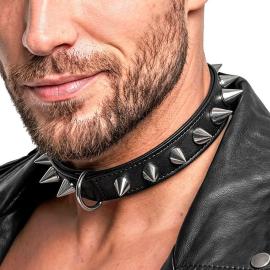 Choker med Nitar & Ring Svart