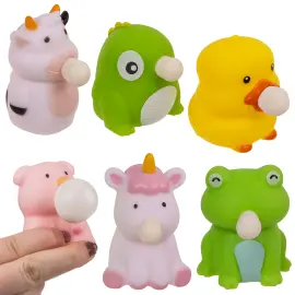 Bubbelbl&aring;sande Kl&auml;mdjur 6 cm